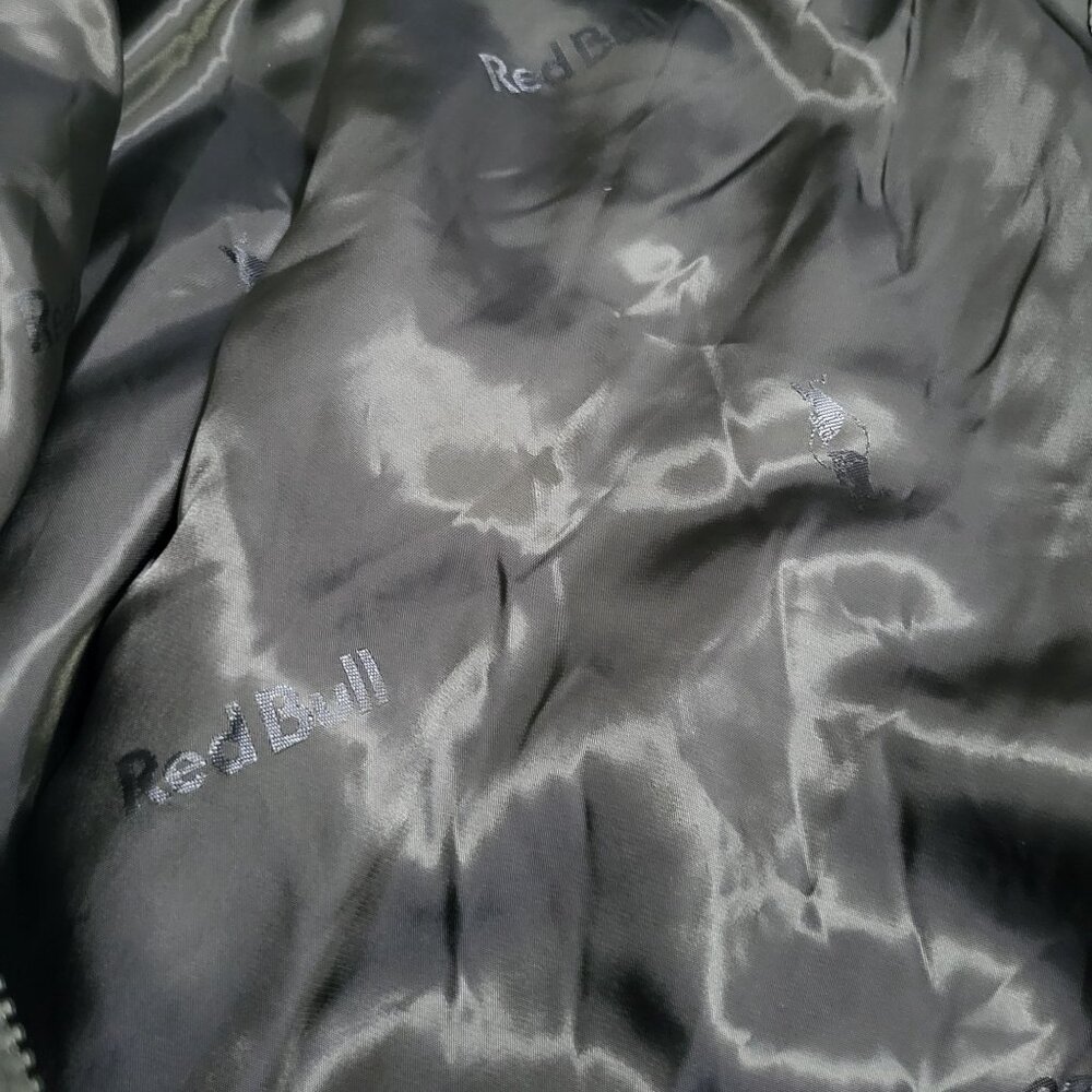 Red Bull Distribution Mens Bomber Puffy Windbreaker Jacket Gray XL Lightweight - Picture 10 of 10
